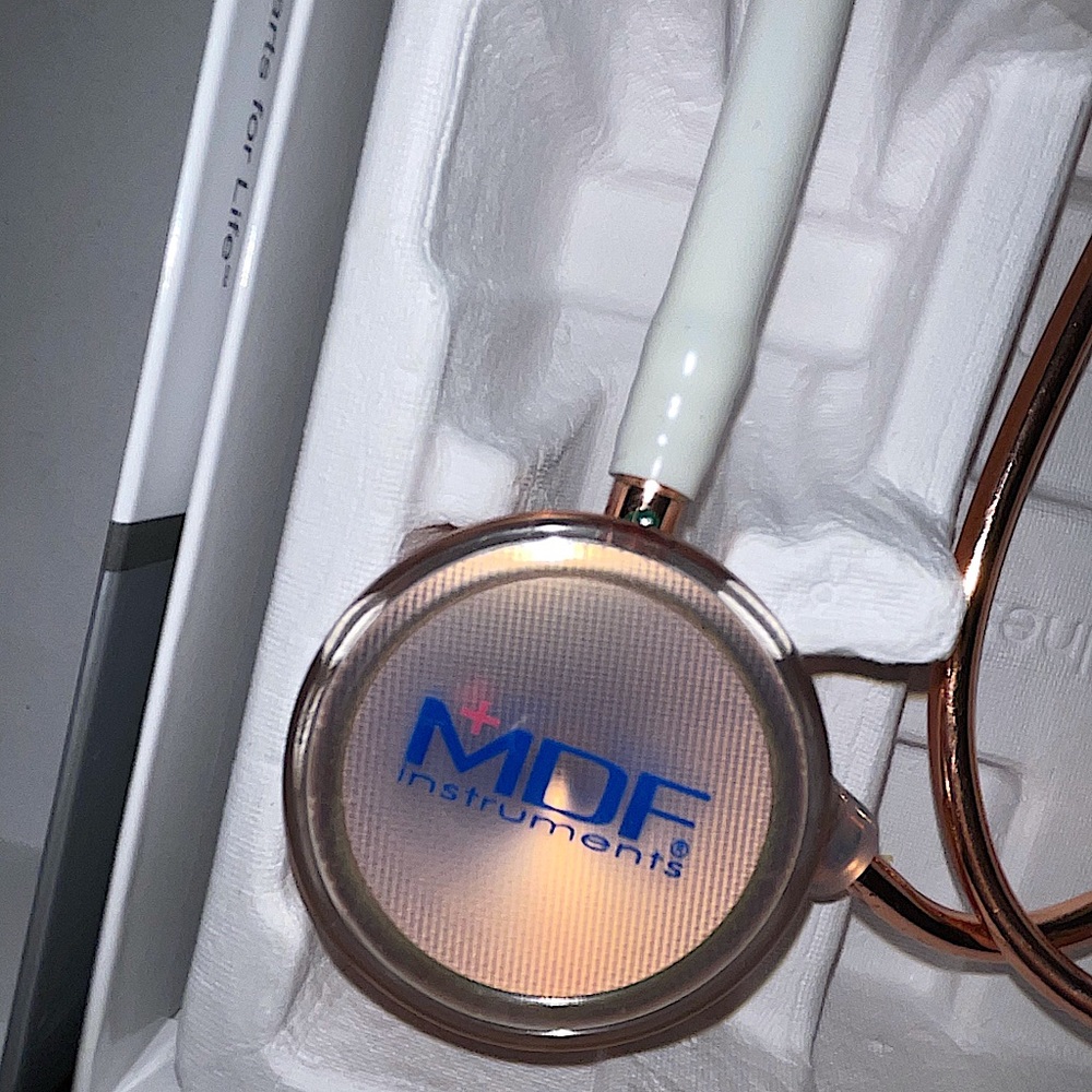 MDF one- Rose Gold & White Stethoscope